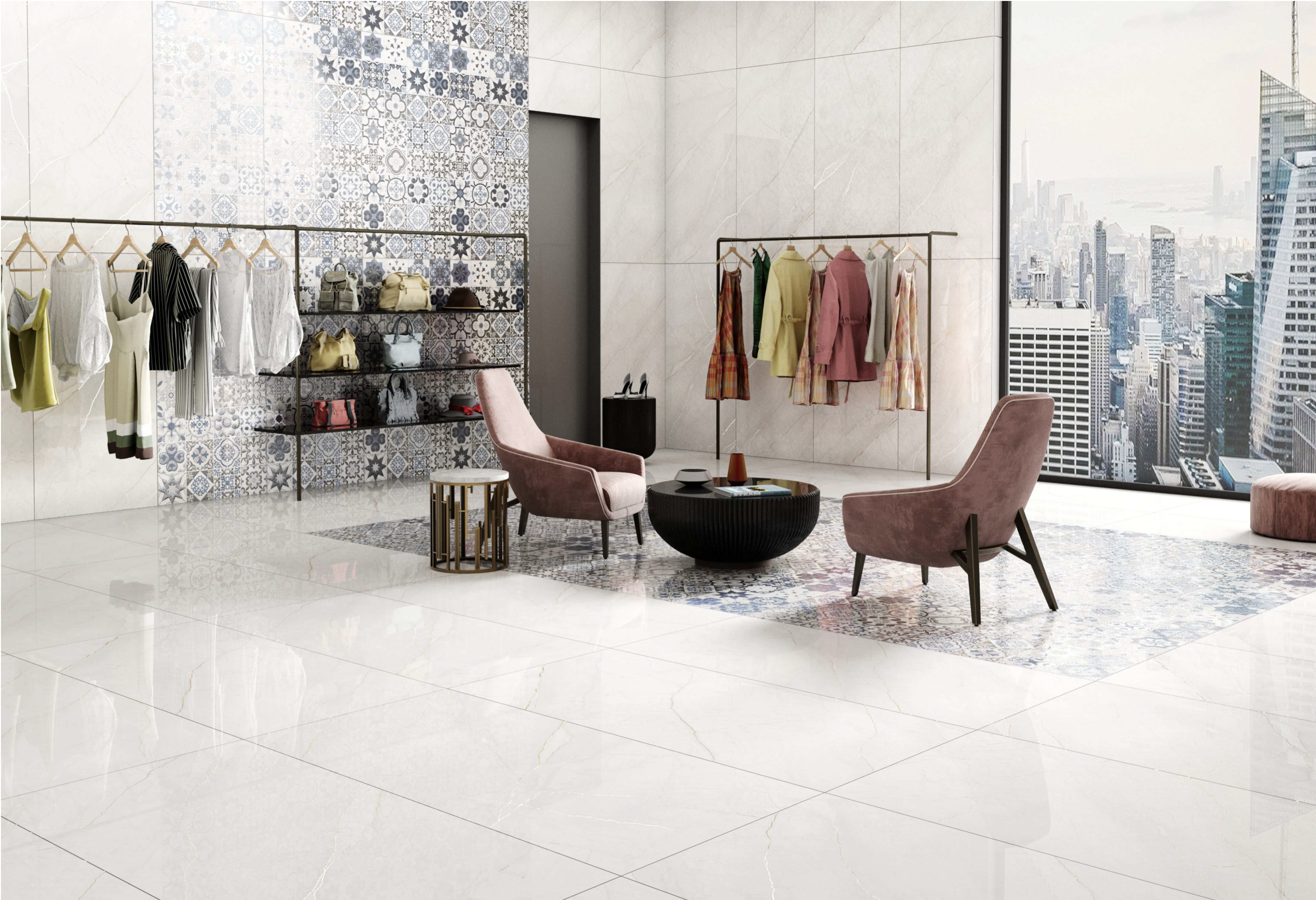 GLOSSY (POLISHED) PORCELAIN GVT TILES